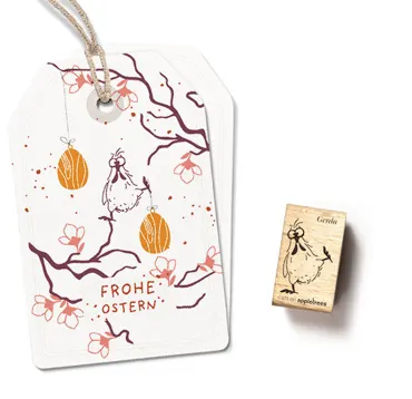 Cats on appletrees Stempel Hühnchen Gerda