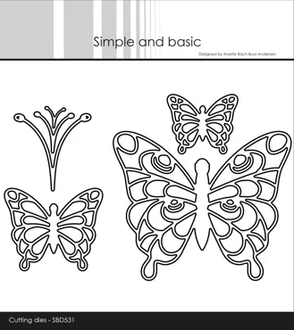 Simple and Basic Simple Butterflies Outline Dies