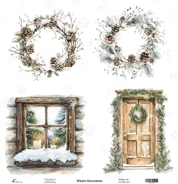 Lilly-Art Designpapier Winter Decoration
