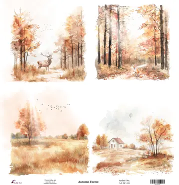 Lilly-Art Designpapier Autumn Forest