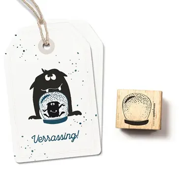 Cats on appletrees Stempel Schneekugel 2 groß